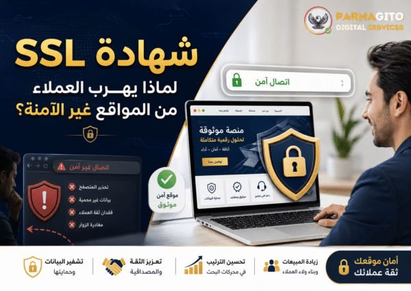 شهادة SSL وأمان المواقع غير الآمنة شهادة SSL تحمي الموقع من التحذيرات الأمنية وتزيد ثقة العملاء