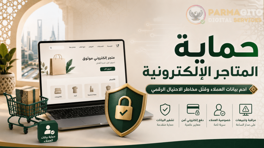 حماية المتاجر الإلكترونية وتأمين بيانات العملاء والدفع الإلكتروني من الاحتيال الرقمي